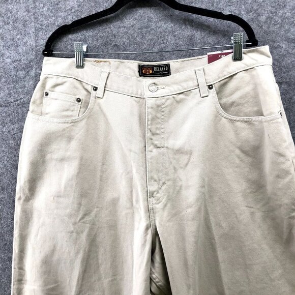 NWT Route 66 Relaxed Fit Chino Pants 5 Pocket Womens 20P Beige Canvas Denim - Picture 3 of 12